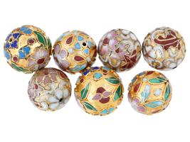 COLLECTION OF SEVEN CHINESE CLOISONNE ENAMEL BEADS