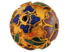 COLLECTION OF CHINESE FLORAL CLOISONNE ENAMEL BEADS