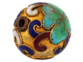 COLLECTION OF CHINESE FLORAL CLOISONNE ENAMEL BEADS