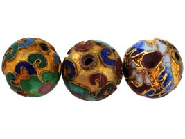 COLLECTION OF CHINESE FLORAL CLOISONNE ENAMEL BEADS