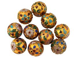 COLLECTION OF CHINESE FLORAL CLOISONNE ENAMEL BEADS