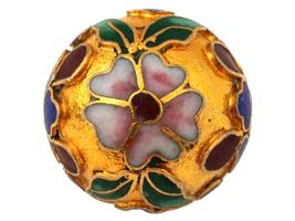 COLLECTION OF CHINESE FLORAL CLOISONNE ENAMEL BEADS