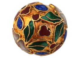 COLLECTION OF CHINESE FLORAL CLOISONNE ENAMEL BEADS