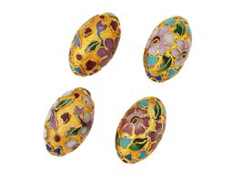 COLLECTION OF CHINESE FLORAL CLOISONNE ENAMEL BEADS