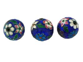 COLLECTION OF CHINESE FLORAL CLOISONNE ENAMEL BEADS