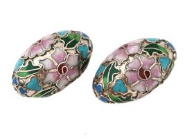 COLLECTION OF CHINESE FLORAL CLOISONNE ENAMEL BEADS