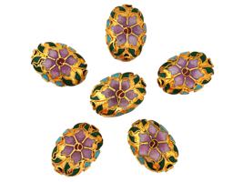 COLLECTION OF CHINESE FLORAL CLOISONNE ENAMEL BEADS