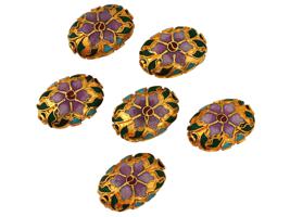 COLLECTION OF CHINESE FLORAL CLOISONNE ENAMEL BEADS