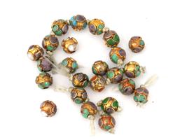 COLLECTION OF CHINESE FLORAL CLOISONNE ENAMEL BEADS