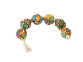 COLLECTION OF CHINESE FLORAL CLOISONNE ENAMEL BEADS