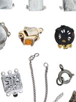 VINTAGE JEWELED STERLING SILVER JEWELRY CLASPS