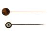 PAIR OF VINTAGE STICK PINS WITH TIGER EYE STONE PIC-0