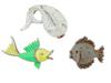 THREE VINTAGE AMERICAN ENAMEL FISH BROOCHES PIC-1