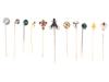 VINTAGE ART NOUVEAU 10K GOLD ELEGANT STICK PINS PIC-0