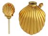 VINTAGE 18K GOLD SHELL PERFUME BOTTLE PENDANT PIC-3