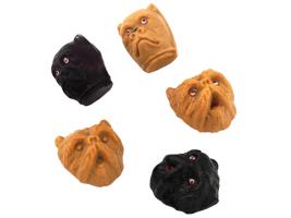 VINTAGE DECORATIVE PAINTED RESIN DOG HEADS