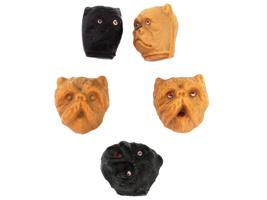 VINTAGE DECORATIVE PAINTED RESIN DOG HEADS