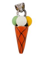 ITALIAN STERLING SILVER ENAMEL ICE CREAM PENDANT