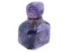 VINTAGE MINIATURE CARVED AMETHYST PERFUME BOTTLE PIC-0