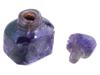 VINTAGE MINIATURE CARVED AMETHYST PERFUME BOTTLE PIC-1