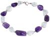 VINTAGE CLEAR AMETHYST ROCK CRYSTAL BEADED NECKLACE PIC-1