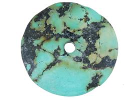 LARGE ANCIENT ROMAN LARGE TURQUOISE DISK PENDANT