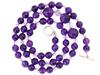 VINTAGE CLEAR AMETHYST ROCK CRYSTAL BEADED NECKLACE PIC-2