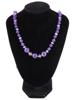 VINTAGE CLEAR AMETHYST ROCK CRYSTAL BEADED NECKLACE PIC-0