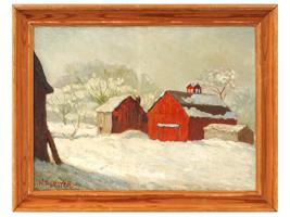 AMERICAN WINTER OIL PAINTING BY WILLIAM J FORSYTH