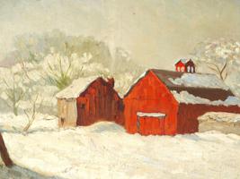 AMERICAN WINTER OIL PAINTING BY WILLIAM J FORSYTH