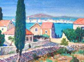 FRENCH COASTAL MIXED MEDIA PAINTING BY ALBERT MARQUET