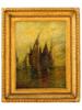 ANTIQUE FRENCH SEASCAPE BY FELIX FRANCOIS G ZIEM PIC-0