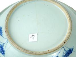 ANTIQUE CANTON PATTERN BLUE WHITE PORCELAIN BOWL