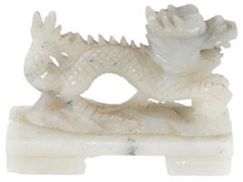 ANTIQUE CHINESE CARVED JADE DRAGON FIGURINE