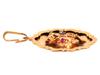 VINTAGE 14K GOLD SAPPHIRE RUBY STONE PENDANT PIC-2