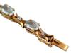 VINTAGE 14K GOLD AQUAMARINE DIAMOND TENNIS BRACELET PIC-5