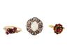 VINTAGE 14K AND 18K GOLD RUBY OPAL STONE RINGS PIC-1