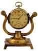 ANTIQUE SWISS TAVANNES 14K GOLD POCKET WATCH W STAND PIC-0