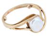 VINTAGE ART NOUVEAU 14K GOLD RING W NATURAL PEARL PIC-0