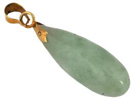 VINTAGE 14K GOLD JADE PENDANTS AND DANGLE EARRINGS