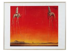 SPANISH ELEPHANTS COLOR LITHOGRAPH BY SALVADOR DALI