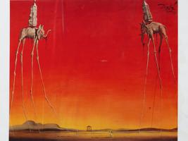 SPANISH ELEPHANTS COLOR LITHOGRAPH BY SALVADOR DALI