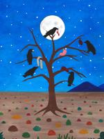 AMERICAN CROWS ACRYLIC PAINTING BY TIM RAY FISHER