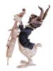 SPANISH ART DECO SILVER RABBIT CELLO PLAYER FIGURE PIC-2