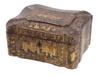 19TH C ANTIQUE CHINESE EXPORTS GILT LACQUERED BOX PIC-0