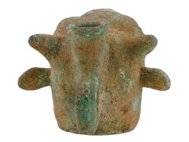 ANTIQUE ROMAN GRAND TOUR BRONZE BULL HEAD VESSEL