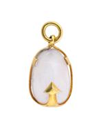 RUSSIAN GILT SILVER PINK QUARTZ ANCHOR EGG PENDANT