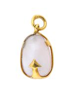 RUSSIAN GILT SILVER PINK QUARTZ ANCHOR EGG PENDANT