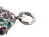 RUSSIAN ENAMEL 84 SILVER WITH GEMSTONES EGG PENDANT PIC-3