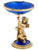 RUSSIAN GILT SILVER ENAMEL CANDY BOWL WITH CHERUB PIC-0